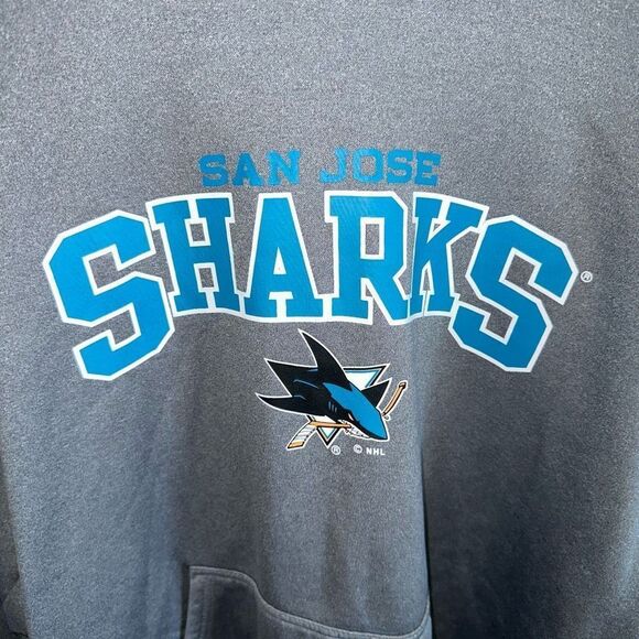 NHL San Jose sharks  gray athletic material hoodie - Picture 3 of 6